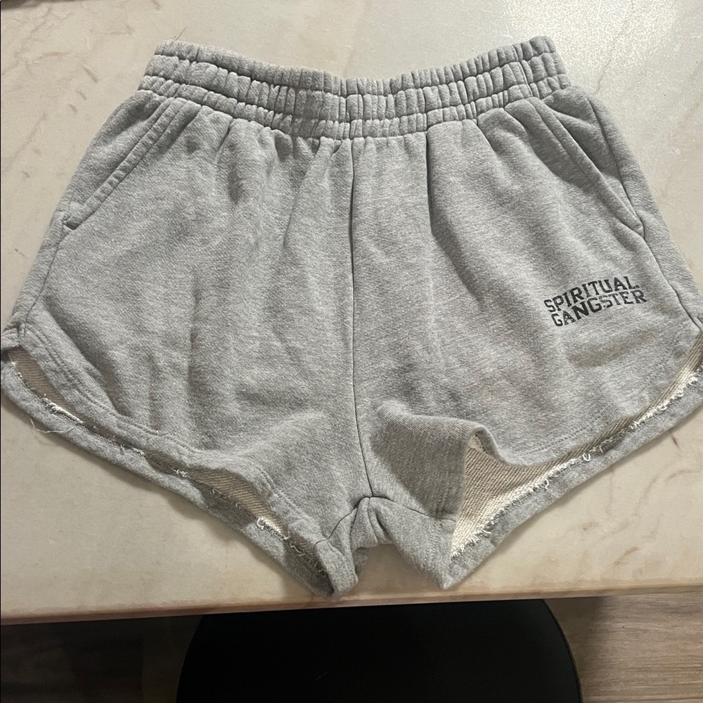 Spiritual Gangster Light Gray Athletic Shorts